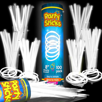 Party Extra Bright Glow Sticks Bulk Party Supplies 100 Count - 8 Inch Glow in the Dark Halloween Party Favors