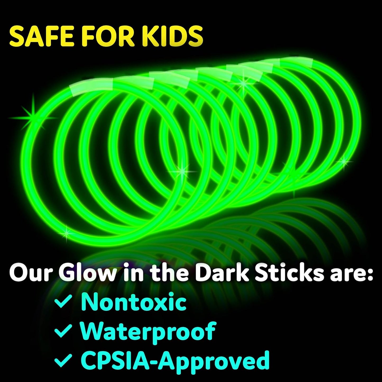 Party Extra Bright Glow Sticks Bulk Party Supplies 100 Count - 8 Inch Glow in the Dark Halloween Party Favors