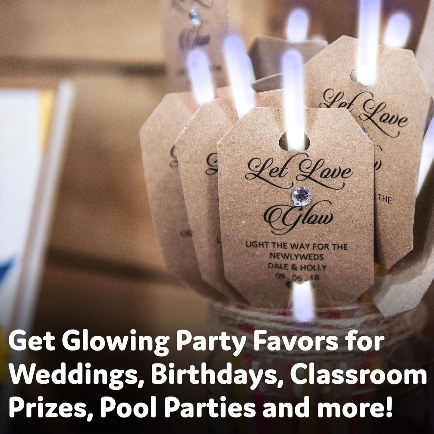 Party Extra Bright Glow Sticks Bulk Party Supplies 100 Count - 8 Inch Glow in the Dark Halloween Party Favors