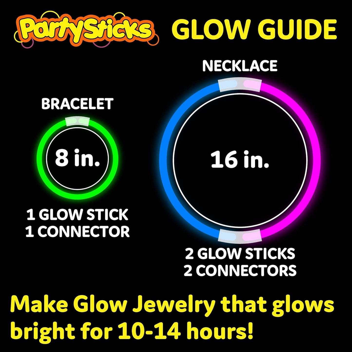 Party Extra Bright Glow Sticks Bulk Party Supplies 100 Count - 8 Inch Glow in the Dark Halloween Party Favors