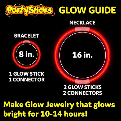Party Extra Bright Glow Sticks Bulk Party Supplies 100 Count - 8 Inch Glow in the Dark Halloween Party Favors