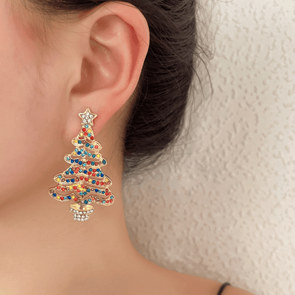 Radiantgrp - Shiny Christmas Tree Earrings