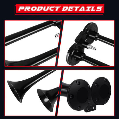 🔥Hot Sale🔥Motorcycle Horn + Mounting Hardware and Complete Wiring Kit