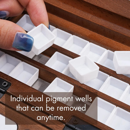 🎨Perfect for Plein Air Painting – Portable 24-Well Watercolor Palette Set