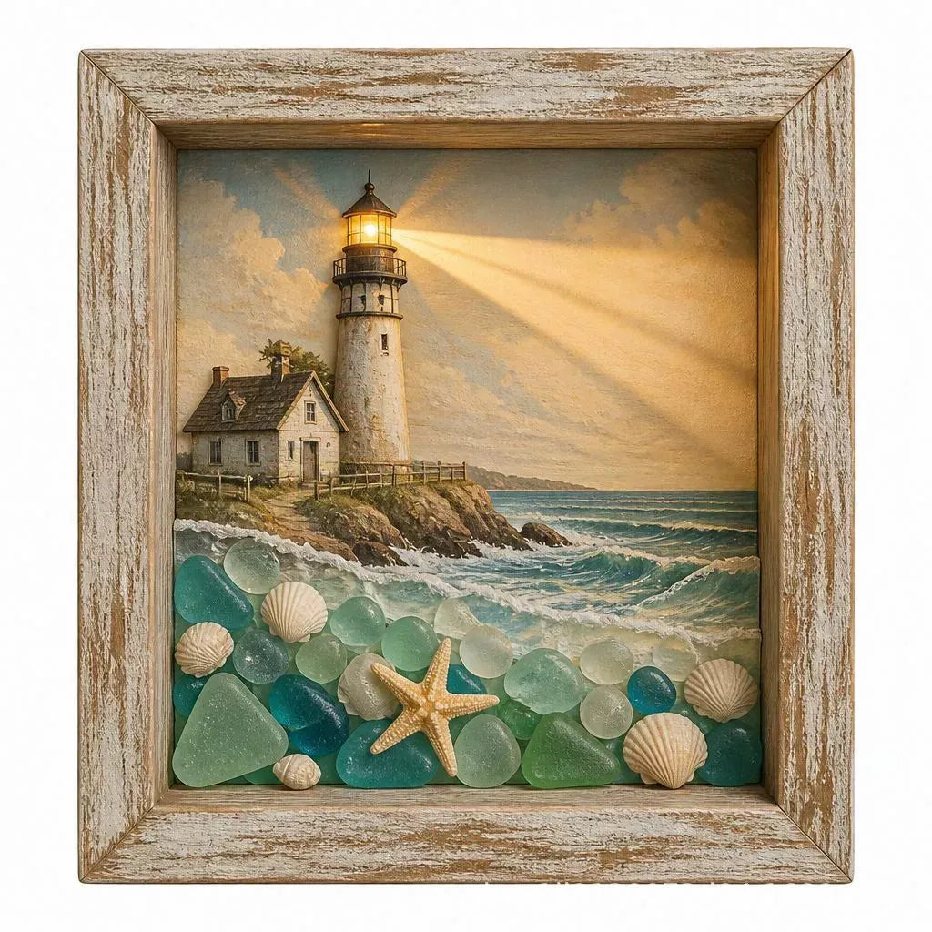 🌊✨Limited-Time Hot Seller🗼Sea Glass Shadow Box Night Light