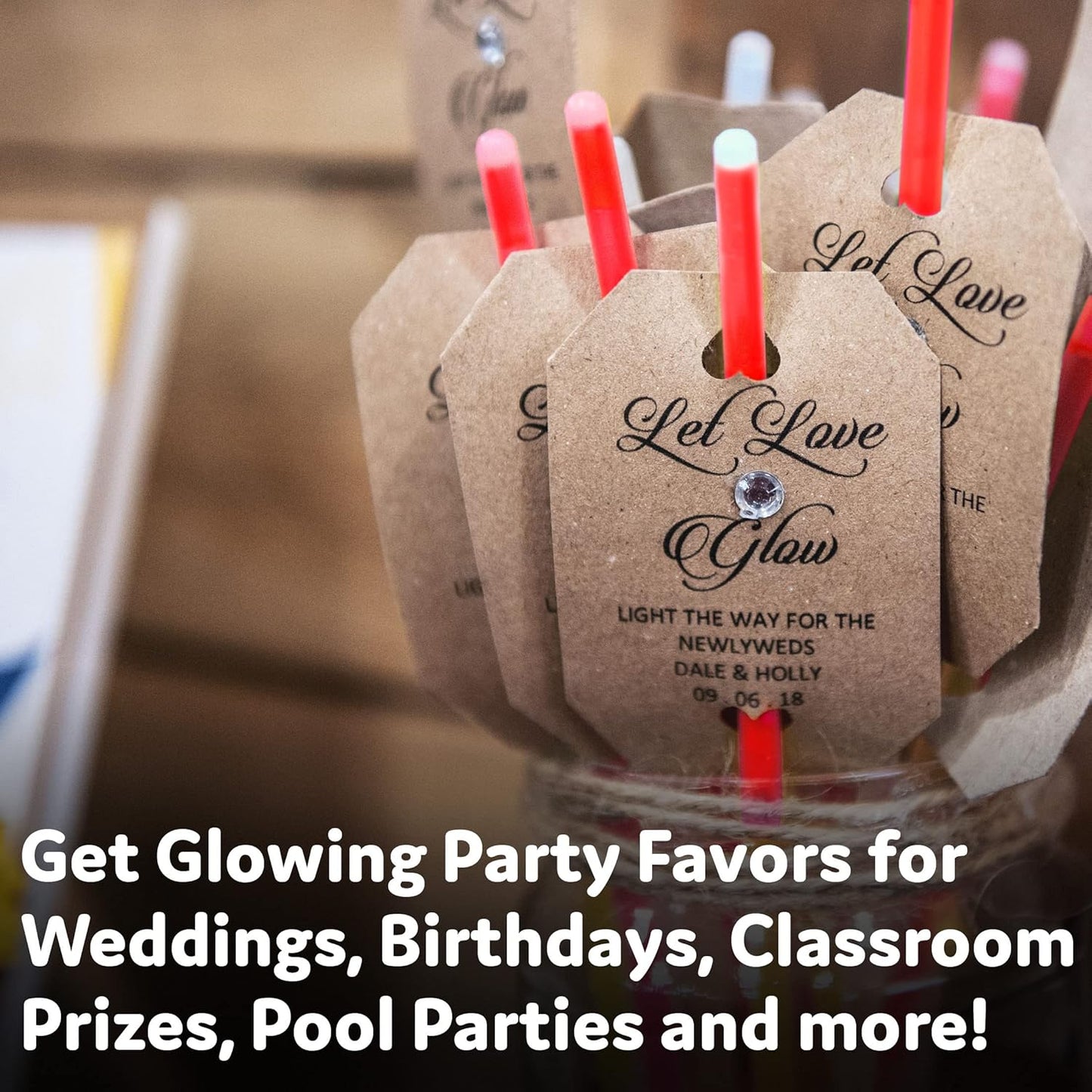 Party Extra Bright Glow Sticks Bulk Party Supplies 100 Count - 8 Inch Glow in the Dark Halloween Party Favors