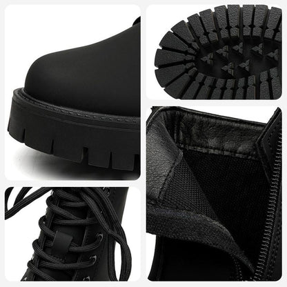 Men’s Side-zip Leather Ankle Boots Black