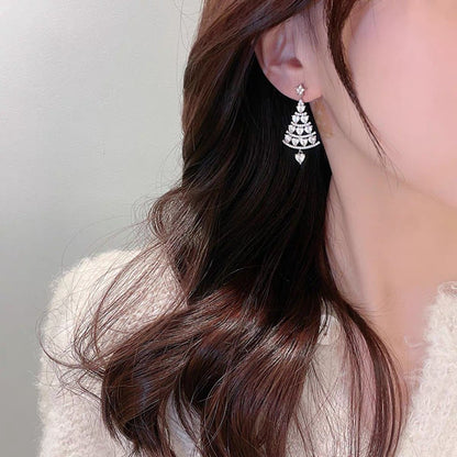 Radiantgrp - Shiny Christmas Tree Earrings