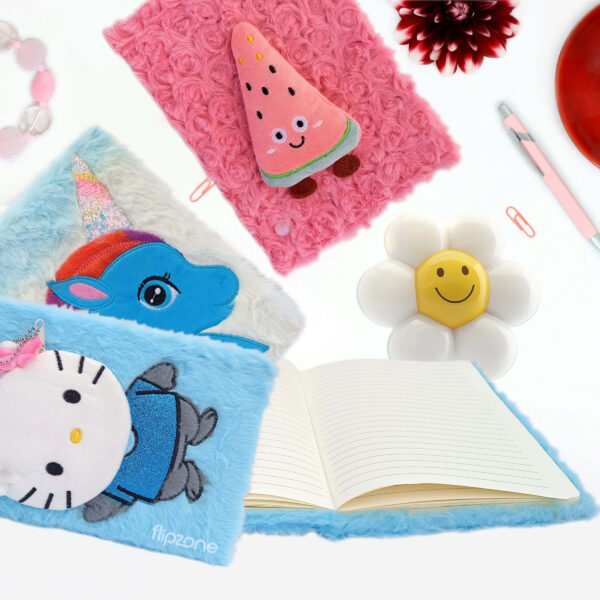 Plush Fluffy Cartoon Diary – Soft Fur Lined Journal