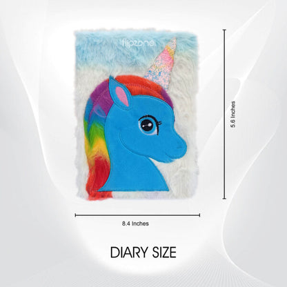 Plush Fluffy Cartoon Diary – Soft Fur Lined Journal