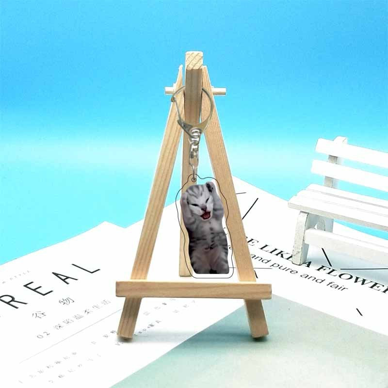 Cat abstract cute funny expression package acrylic keychain pendant