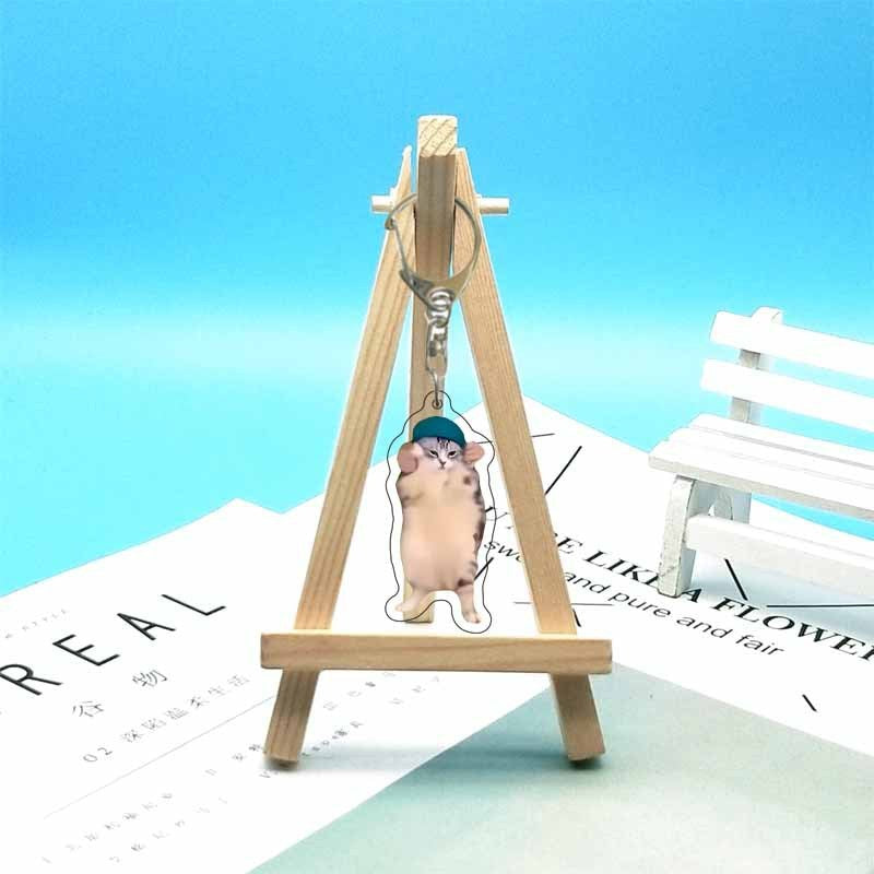 Cat abstract cute funny expression package acrylic keychain pendant