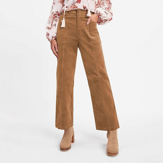Spring and Summer Corduroy Straight Pants-Fashionable and Versatile Solid Color Straight Pants for Women