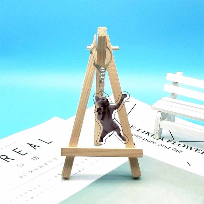 Cat abstract cute funny expression package acrylic keychain pendant