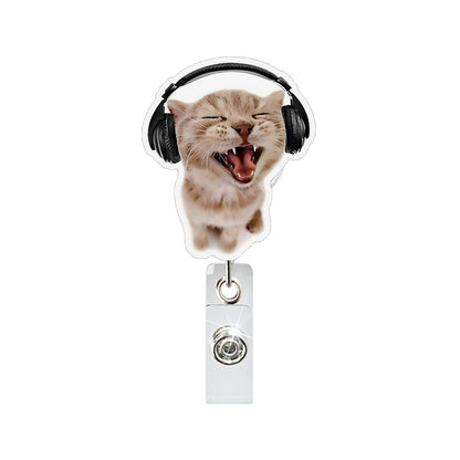 🔥Hot Sale🔥-Funny abstract acrylic pendant, cat expression package easy-pull buckle