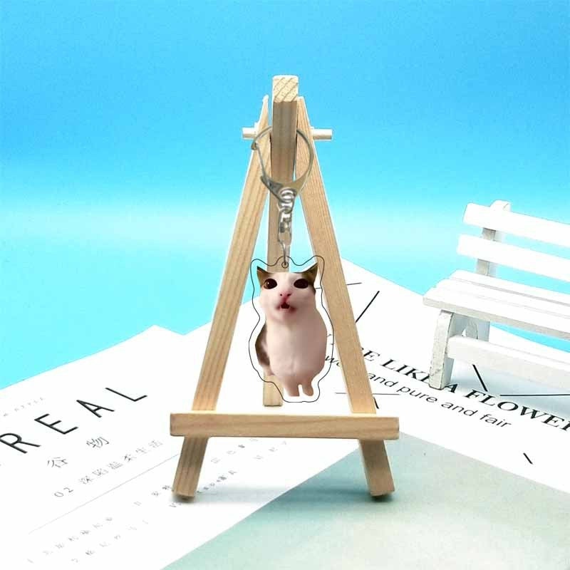 Cat abstract cute funny expression package acrylic keychain pendant