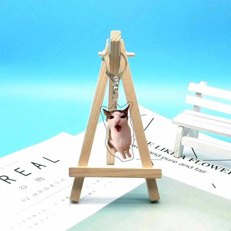 Cat abstract cute funny expression package acrylic keychain pendant