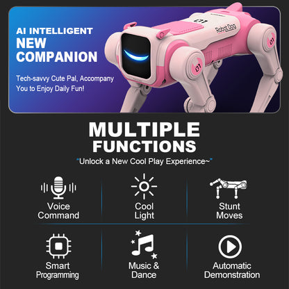 Cross-Border New Russian Intelligent Ai Robot Dog Voice Dialogue High-Tech Artificial Mobile Phone Remote Control Mechanical Dog Toy