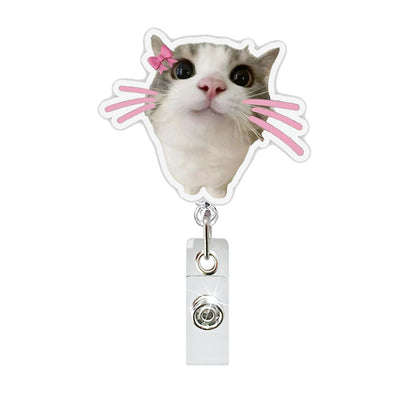 🔥Hot Sale🔥-Funny abstract acrylic pendant, cat expression package easy-pull buckle