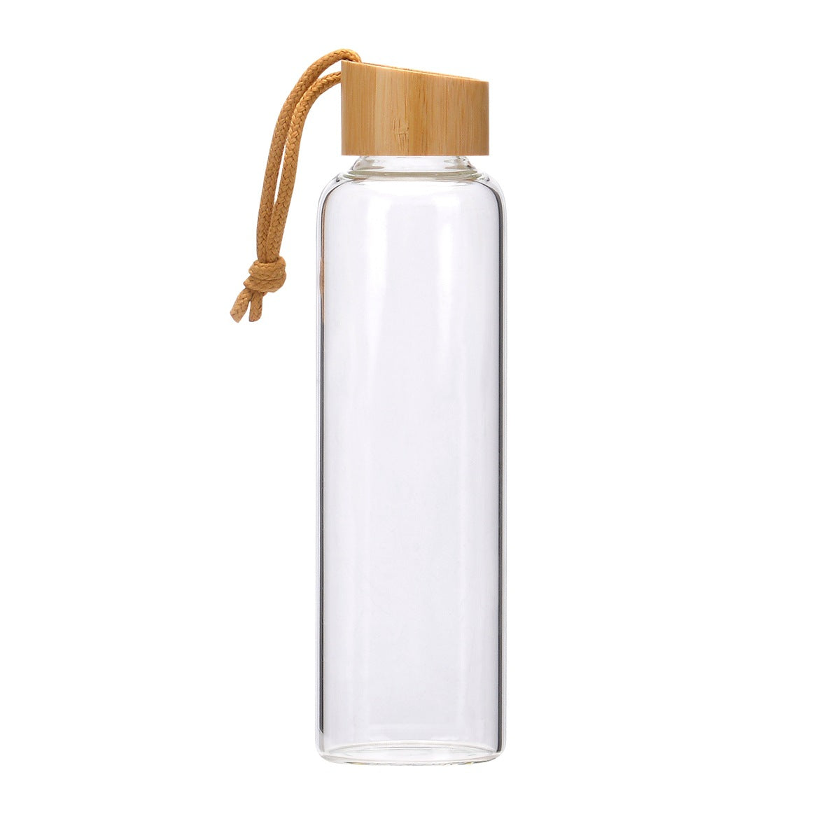 Bamboo lid glass sports water bottle