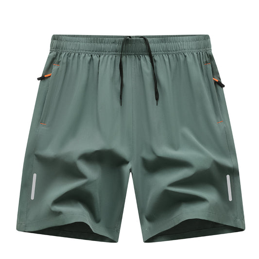 Casual Running Straight-Leg Shorts (with Zipper Pockets and Reflective Strips)