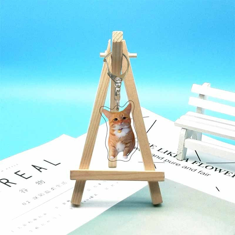 Cat abstract cute funny expression package acrylic keychain pendant