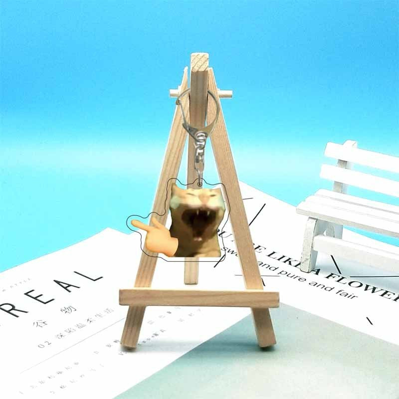 Cat abstract cute funny expression package acrylic keychain pendant