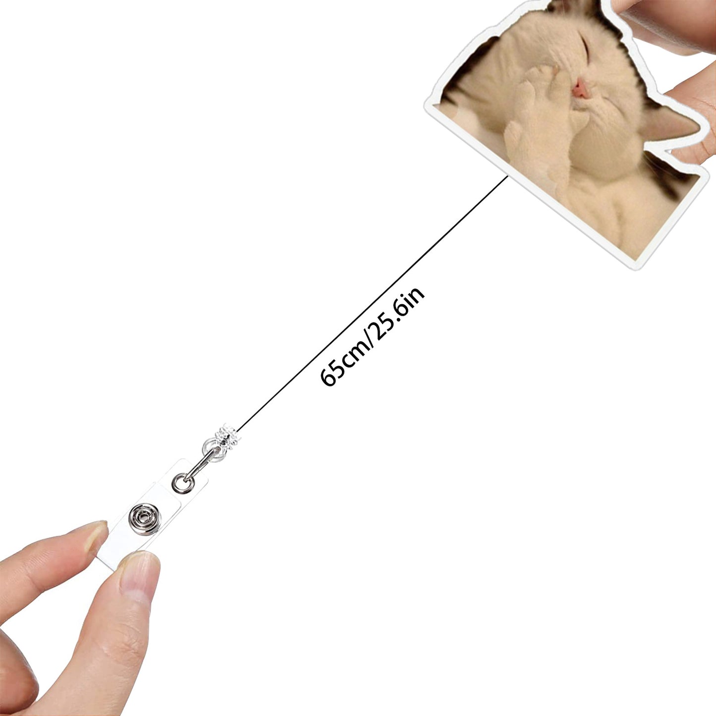 🔥Hot Sale🔥-Funny abstract acrylic pendant, cat expression package easy-pull buckle