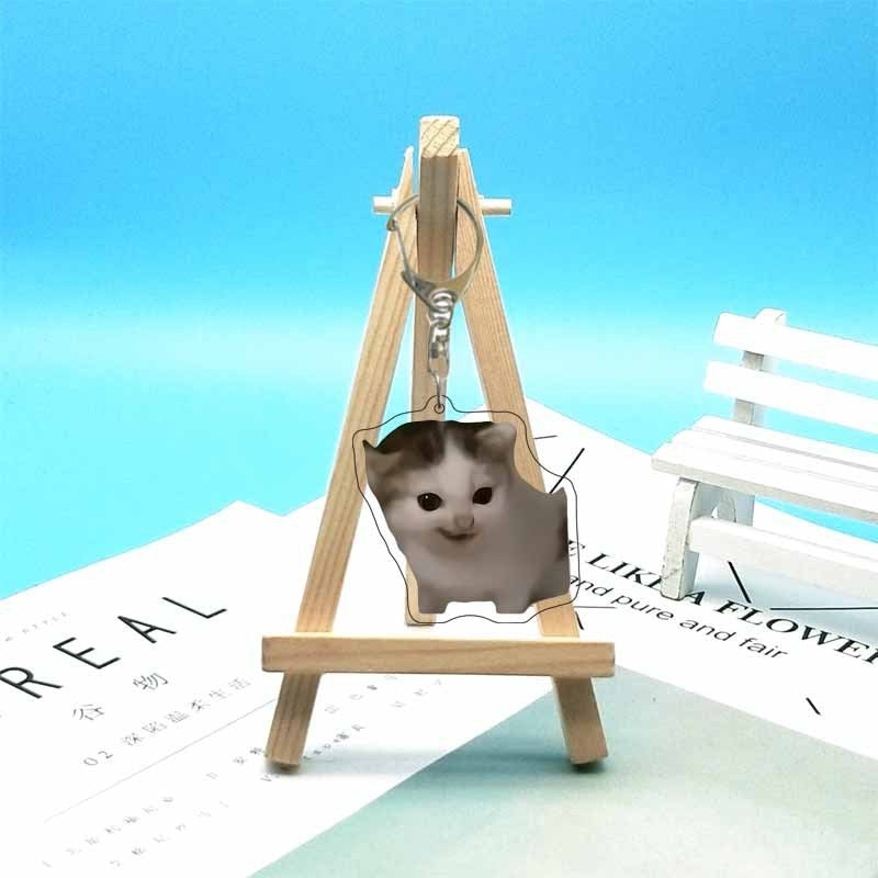 Cat abstract cute funny expression package acrylic keychain pendant