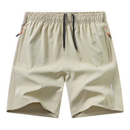 Casual Running Straight-Leg Shorts (with Zipper Pockets and Reflective Strips)