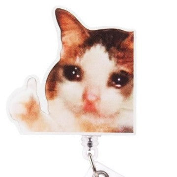 🔥Hot Sale🔥-Funny abstract acrylic pendant, cat expression package easy-pull buckle
