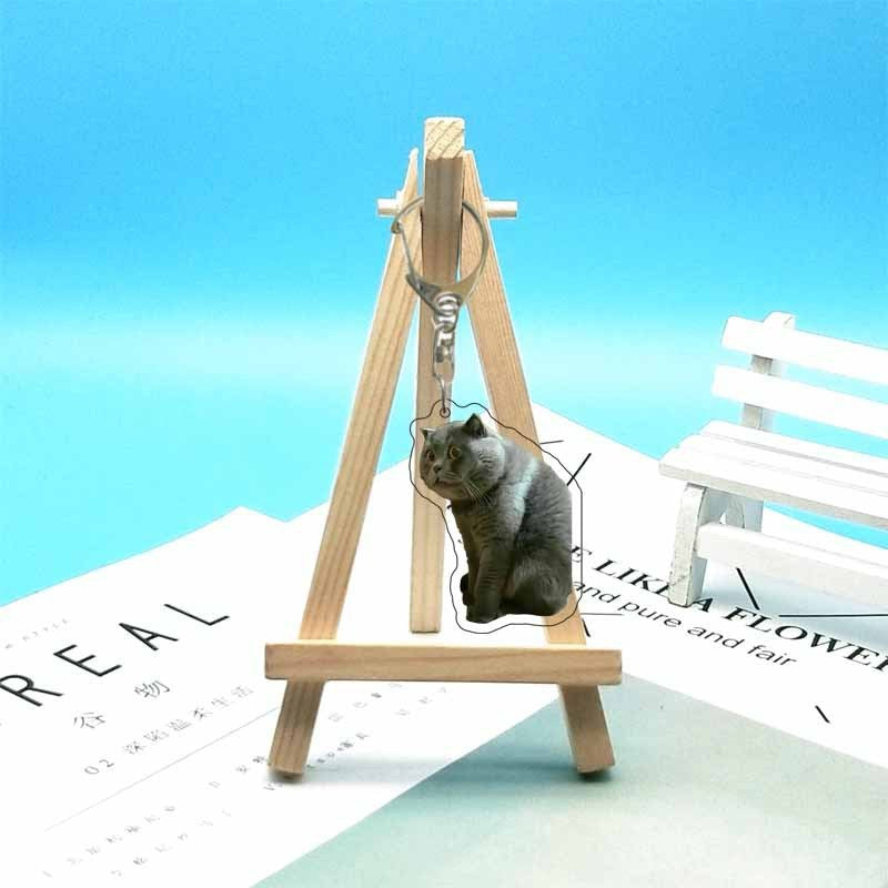 Cat abstract cute funny expression package acrylic keychain pendant