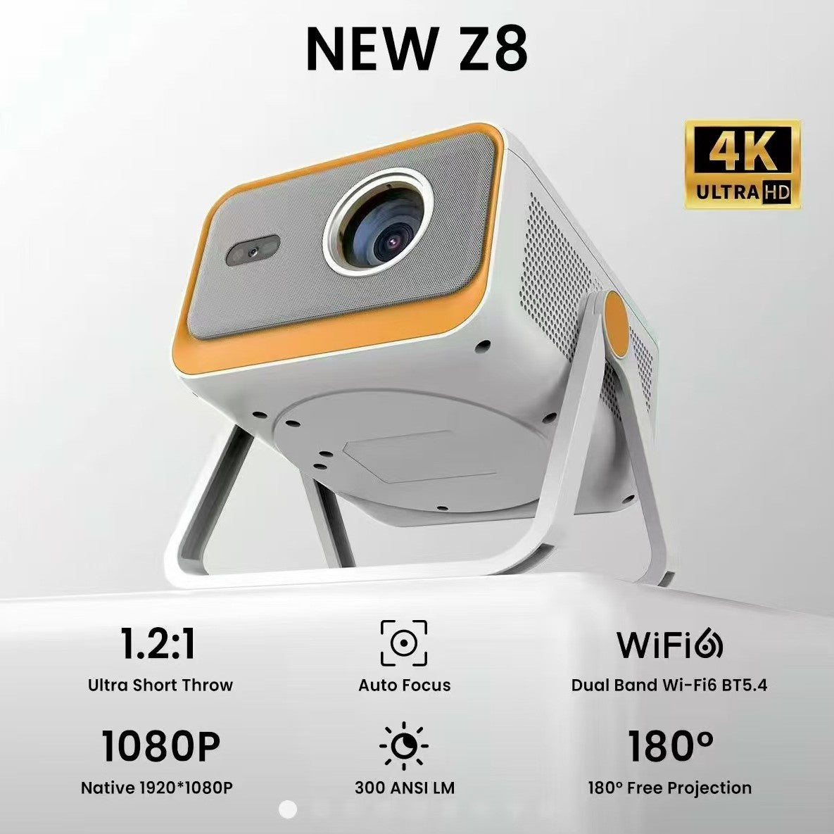 Projector A10 Android Wifi Projector 4K HD Mini PTZ Portable