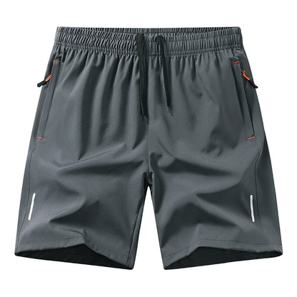 Casual Running Straight-Leg Shorts (with Zipper Pockets and Reflective Strips)