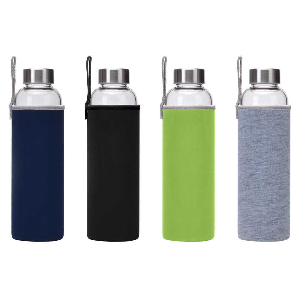 Bamboo lid glass sports water bottle
