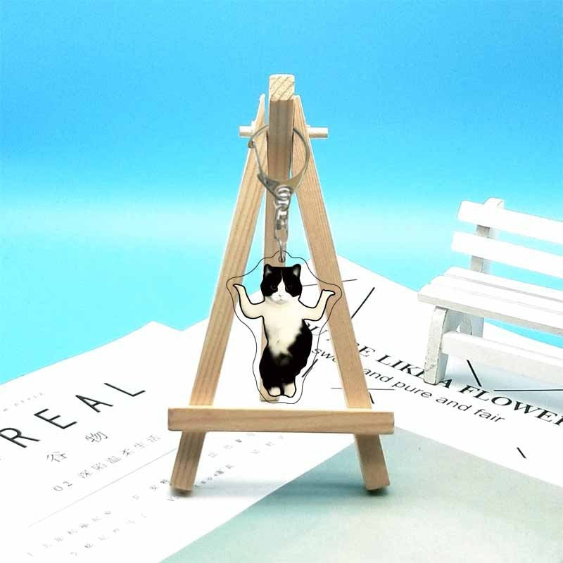 Cat abstract cute funny expression package acrylic keychain pendant