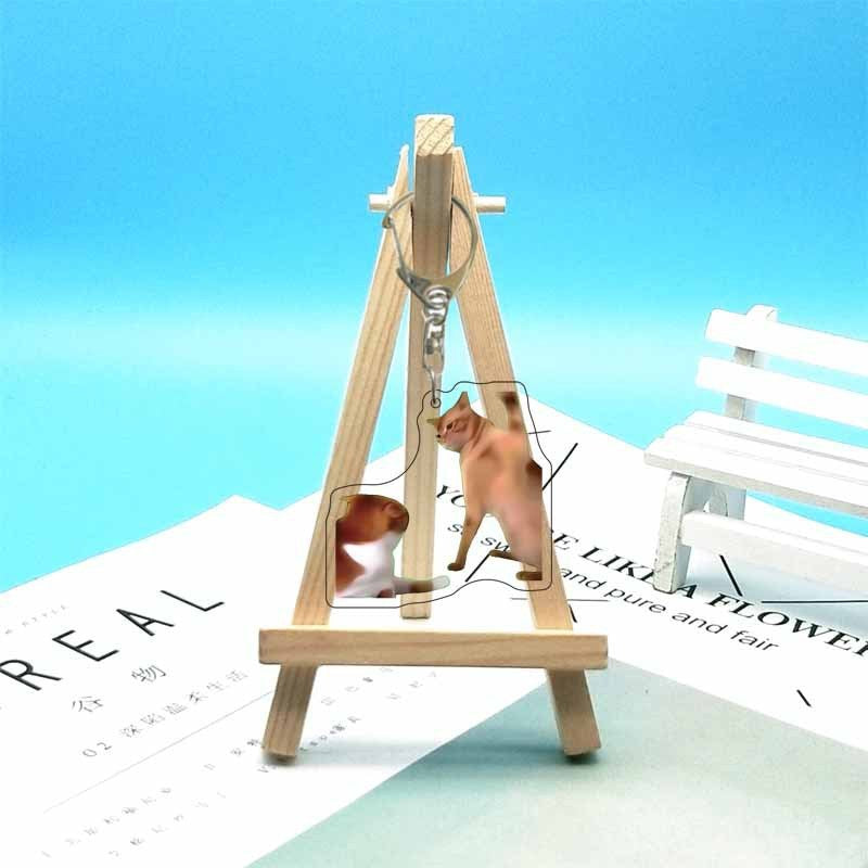 Cat abstract cute funny expression package acrylic keychain pendant