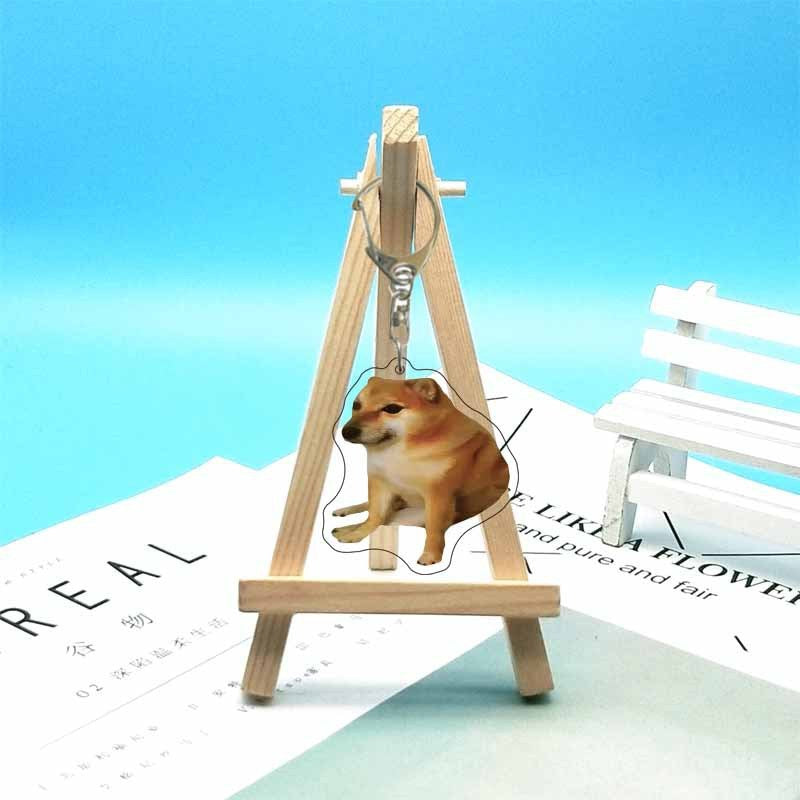 Cat abstract cute funny expression package acrylic keychain pendant