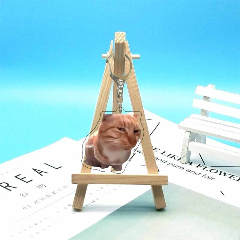 Cat abstract cute funny expression package acrylic keychain pendant