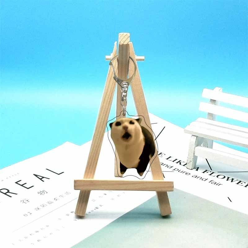 Cat abstract cute funny expression package acrylic keychain pendant