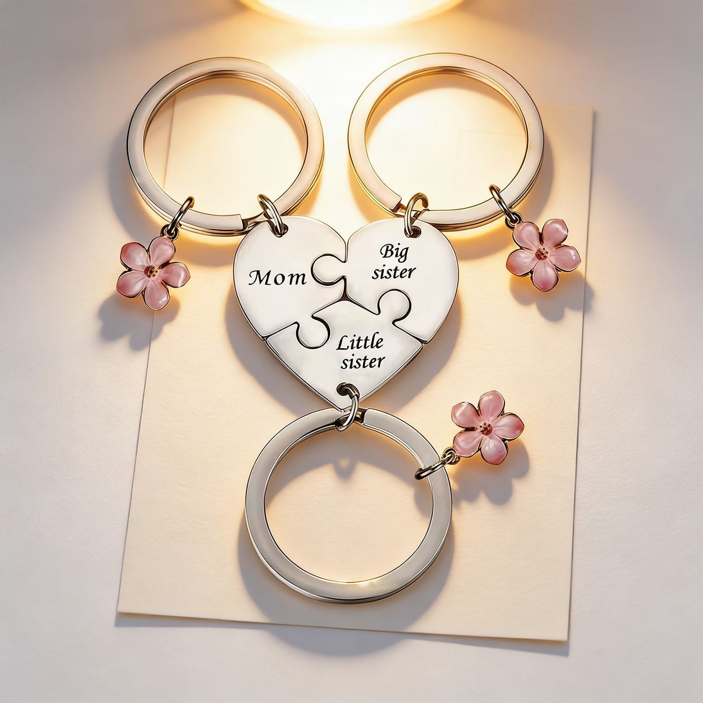 A Three-Person Mother-Daughter Keychain—A Heartwarming and Meaningful Gift