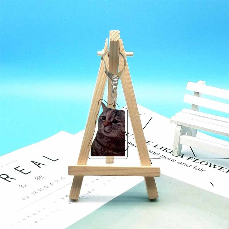 Cat abstract cute funny expression package acrylic keychain pendant