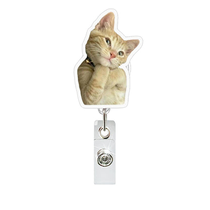 🔥Hot Sale🔥-Funny abstract acrylic pendant, cat expression package easy-pull buckle