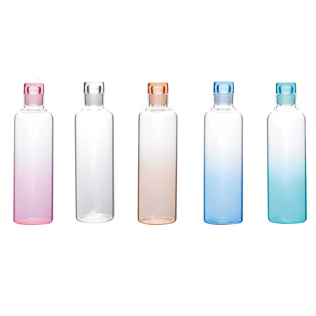 Bamboo lid glass sports water bottle