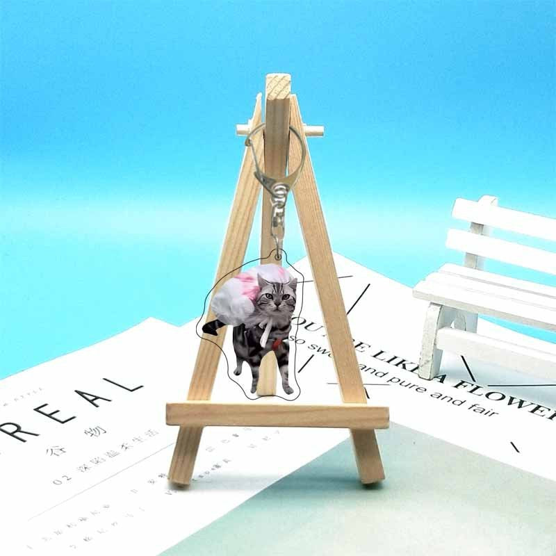 Cat abstract cute funny expression package acrylic keychain pendant