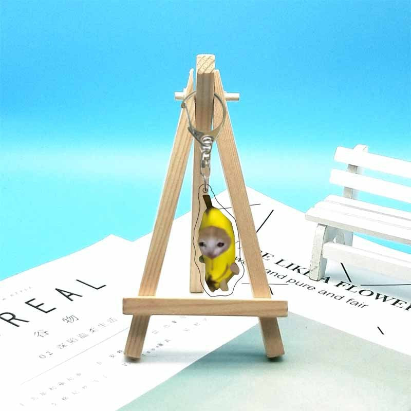 Cat abstract cute funny expression package acrylic keychain pendant