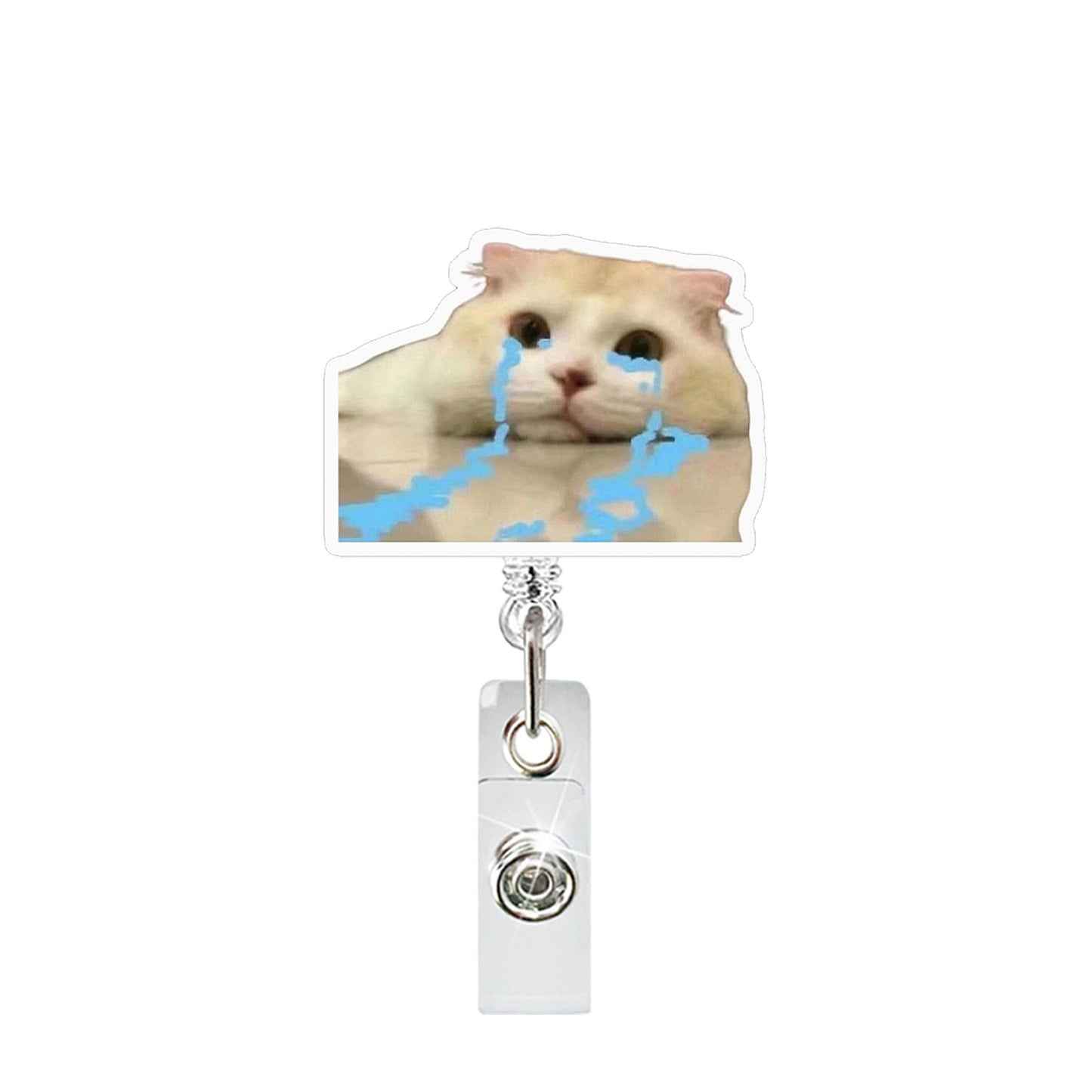🔥Hot Sale🔥-Funny abstract acrylic pendant, cat expression package easy-pull buckle