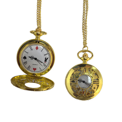 Retro Flip-Cover Pocket Watch — Gold Necklace Pocket Watch