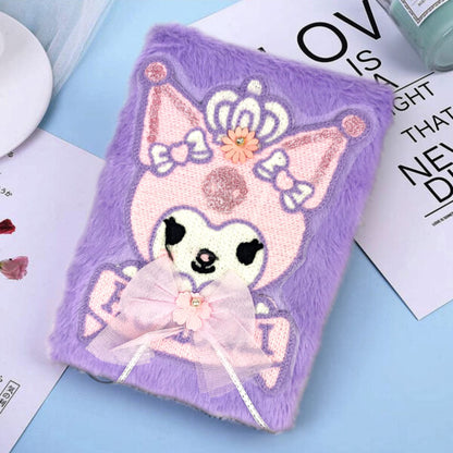 Plush Fluffy Cartoon Diary – Soft Fur Lined Journal