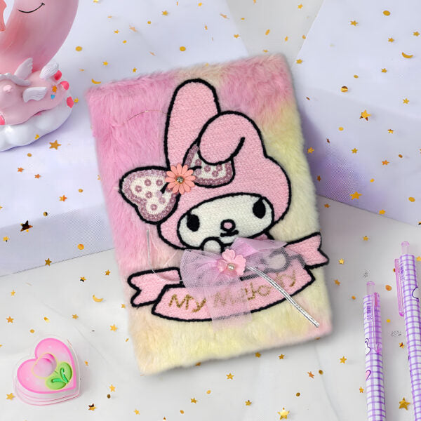 Plush Fluffy Cartoon Diary – Soft Fur Lined Journal